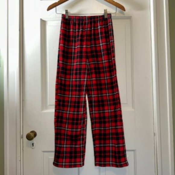 Red Plaid Flannel Pajama Bottoms - Picture 3 of 6